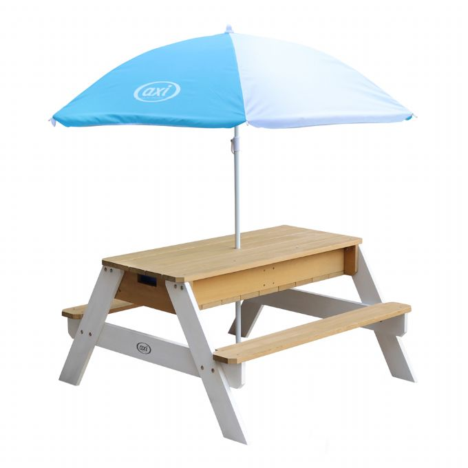 Nick vand/sand bord m. parasol brun/hvid