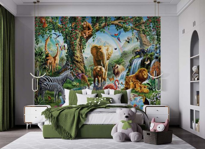 Jungle Vandfald Tapet 243×305 cm