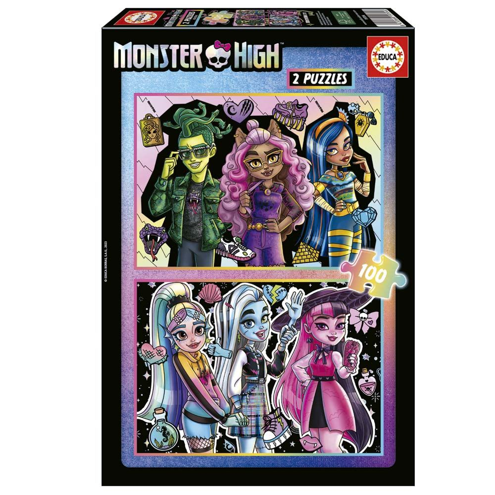 Monster High Puslespil 2×100 Brikker