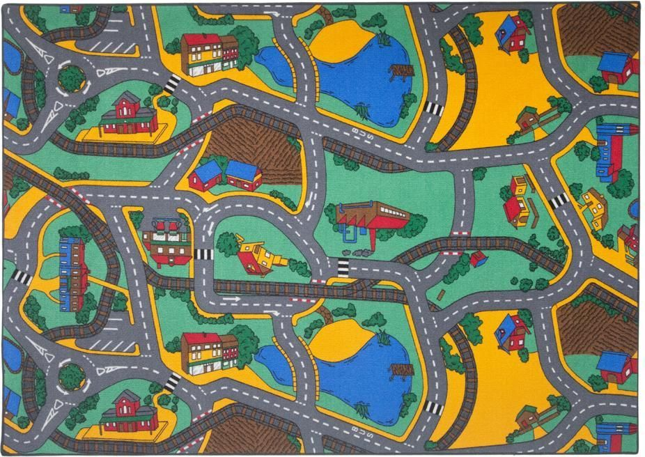 Gulvtæppe,Trafik Legetæppe 140×200 cm