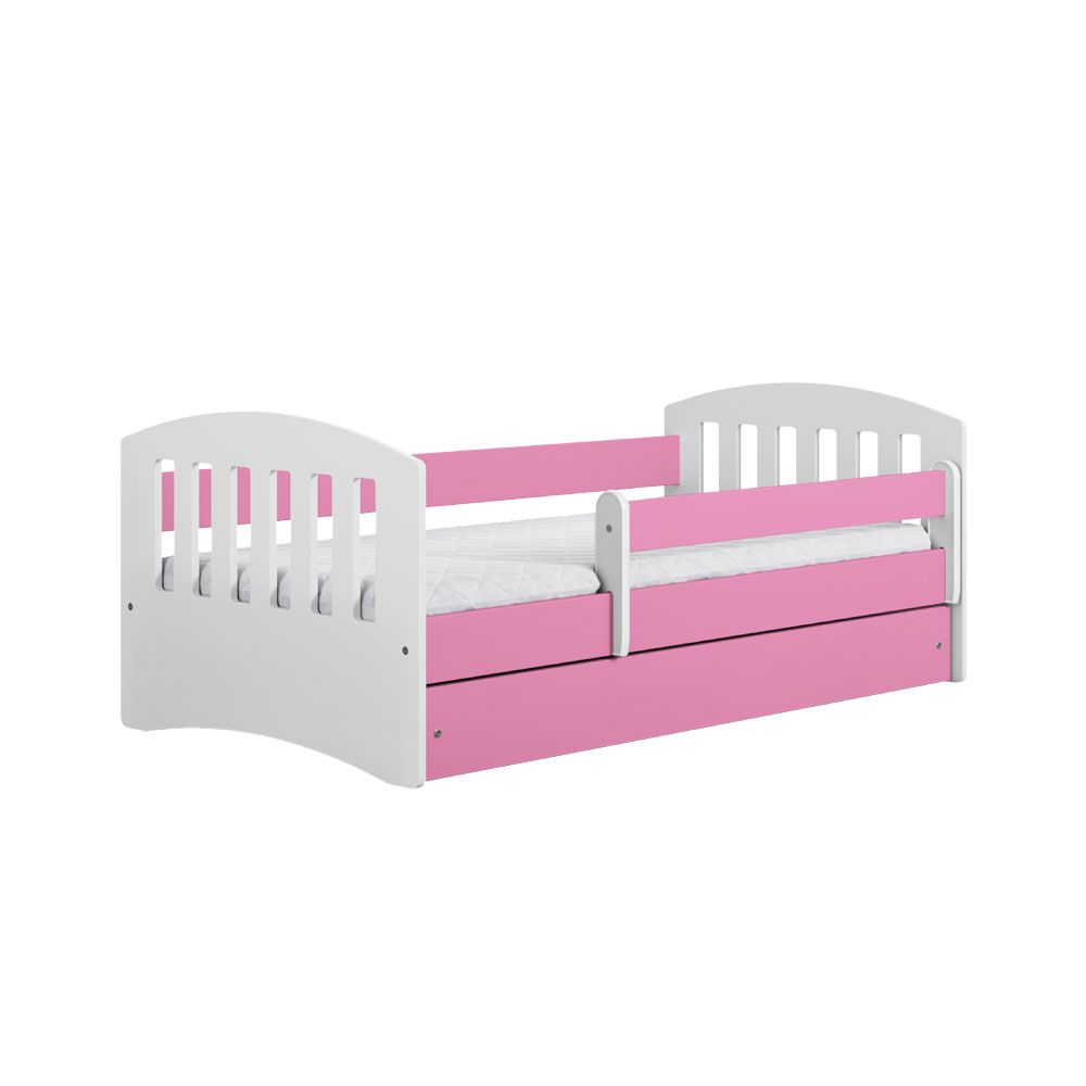 Seng m. Skuffe og Madras Pink