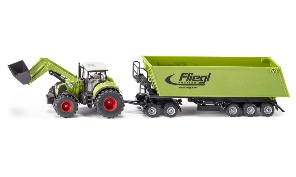 Traktor med frontlader og trailer