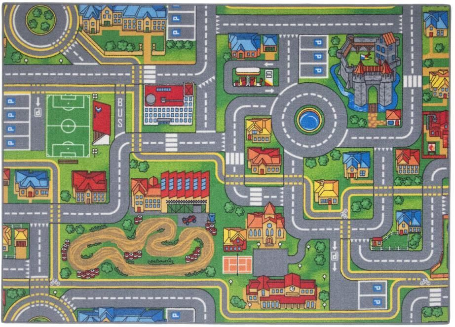 Gulvtæppe, Legetæppe Trafik-By 95×133 cm