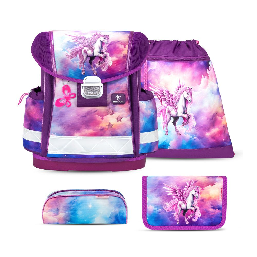 Unicorn Skoletaske med 4 Dele