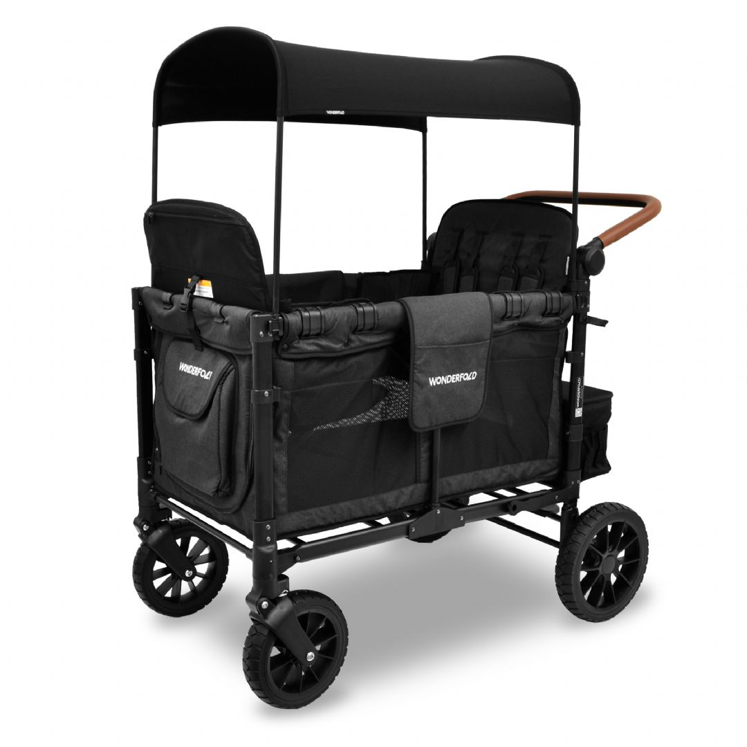 Luxe Quad Foldbar Trækvogn – Sort