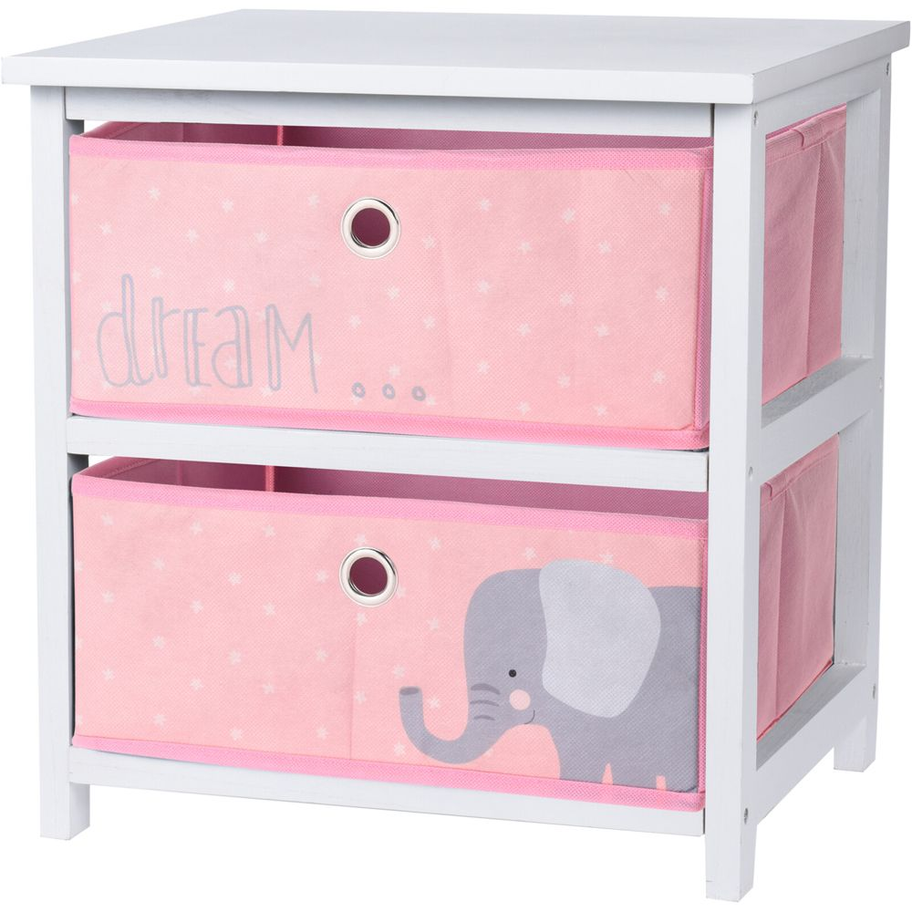 Natbord med Skuffer Lyserød