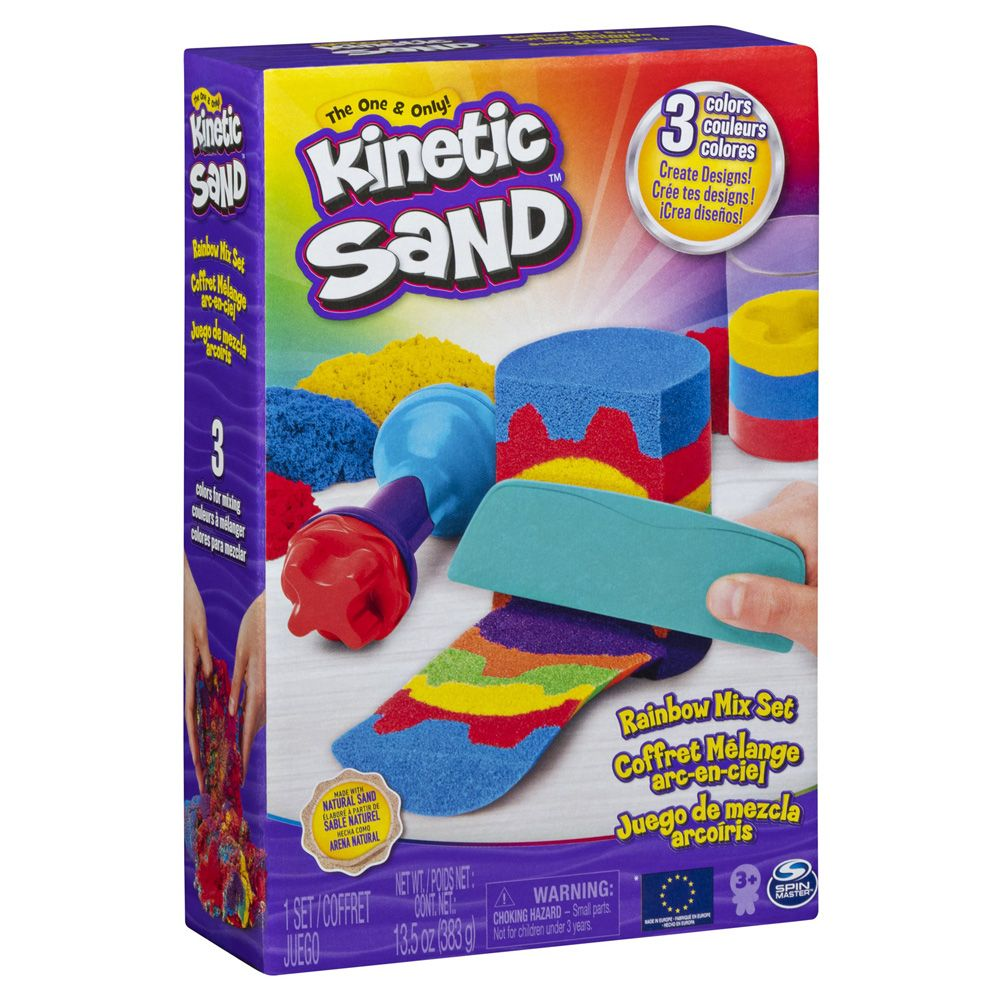 Kinetic Sand regnbuesæt, 3 farver.