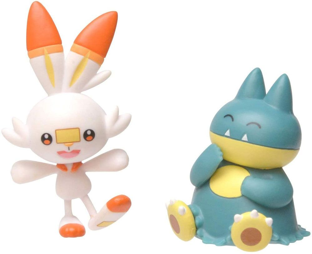 Pokemon Munchlax og Scorbunny figur