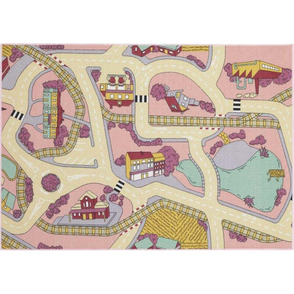 Gulvtæppe, Legetæppe Pink Sand 95 x 133