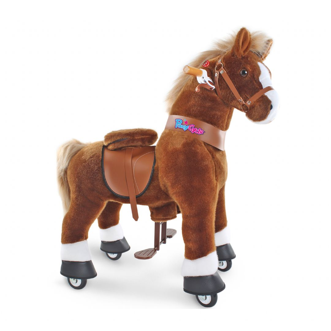 Ride-on Brun hest med hvid hove
