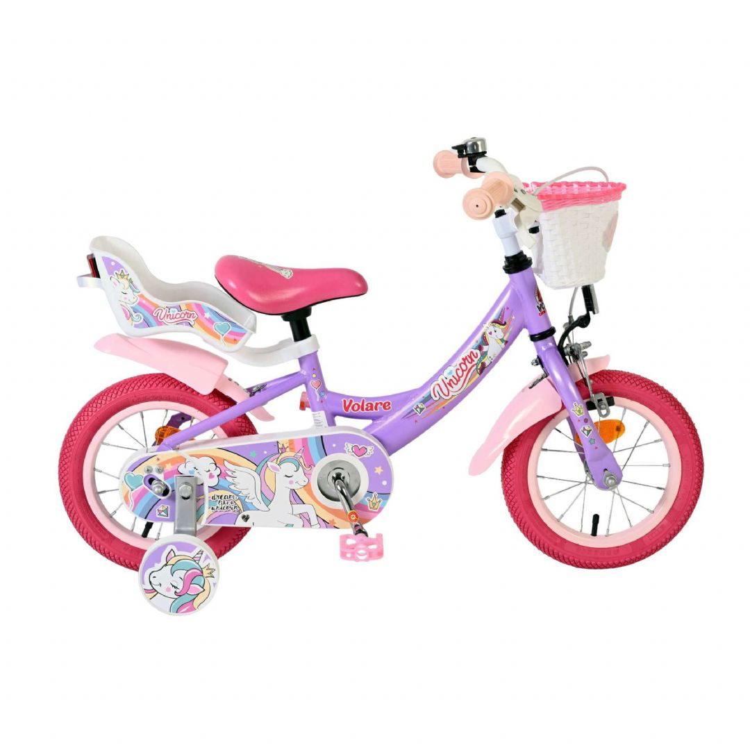 Unicorn cykel 12 tommer lila