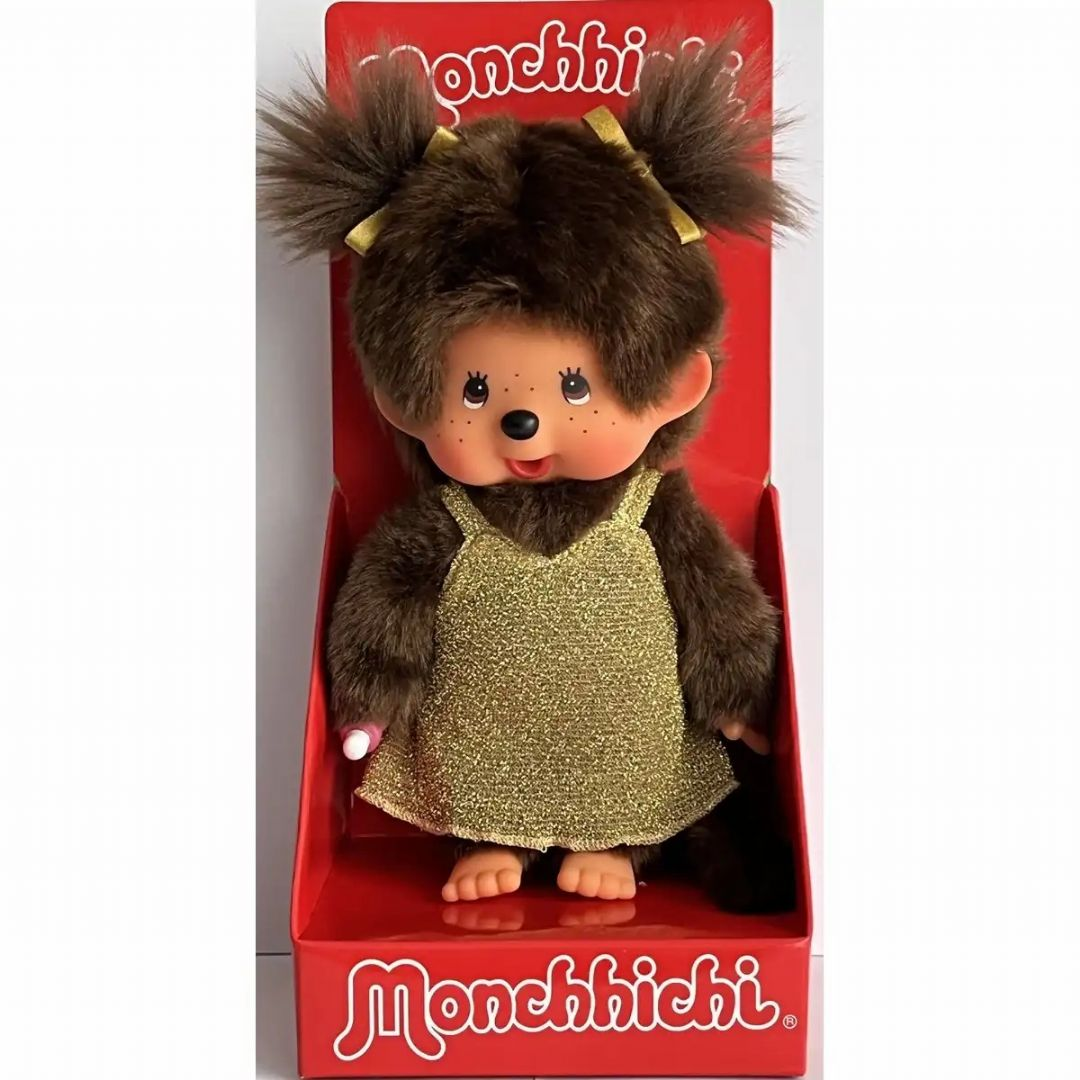 Monchhichi pige – Glitterkjole 20 cm