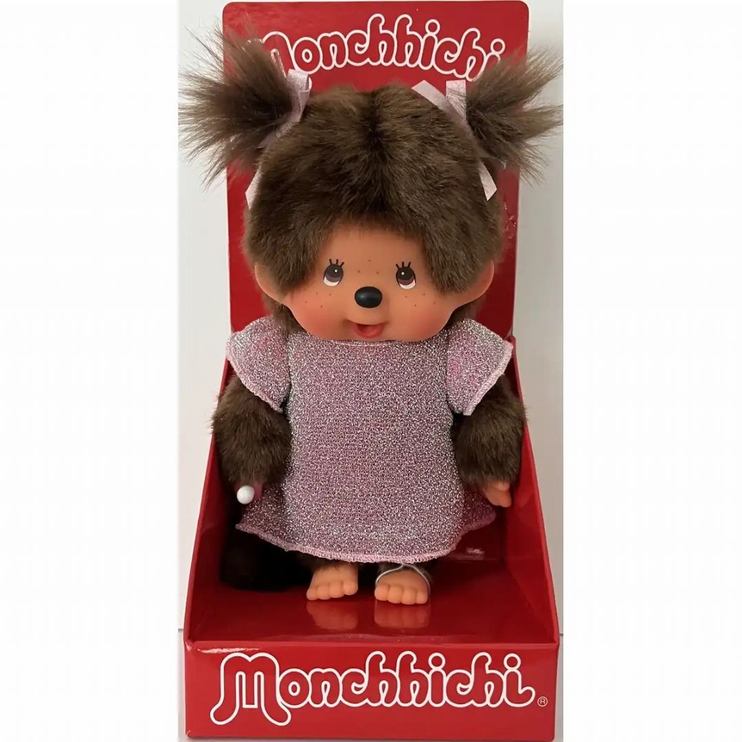 Monchhichi pige – Glitterkjole 20 cm