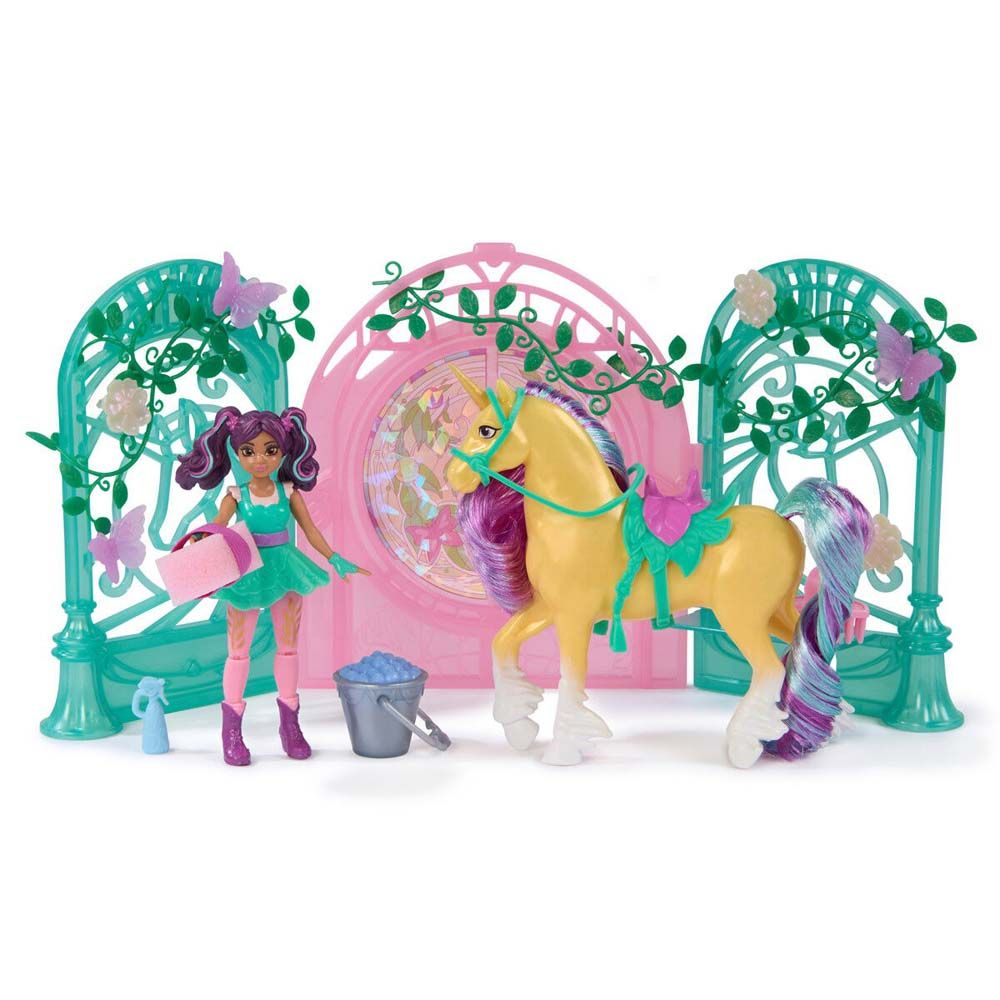 Unicorn Academy Ava + Leaf Stall Playset