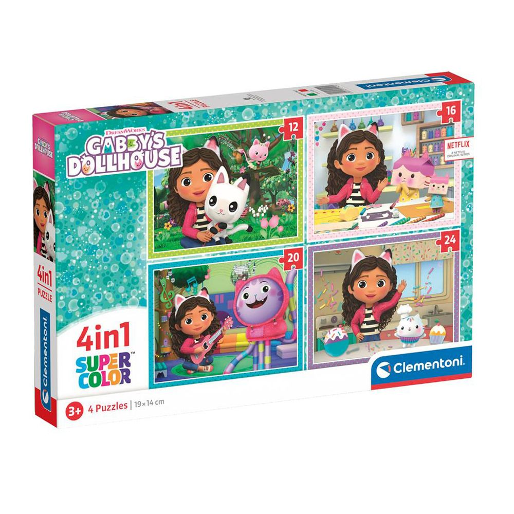Gabbys Dollhouse 4 i 1 Puslespil